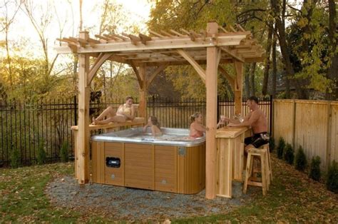 Hot Tub Pergola - Design Ideas, DIY Building Costs + 60 Photos