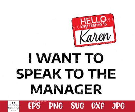 Karen Svg Hello My Name Is Karen Name Tag Karen Halloween Etsy