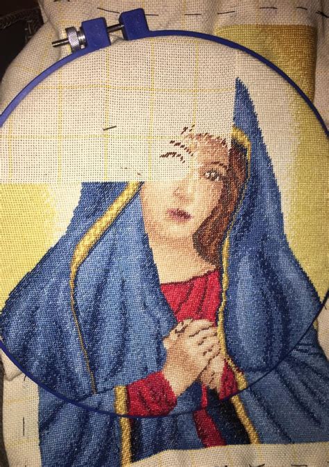 Embroidered Handmade Gobelin Weeping Virgin Arras Finished Etsy