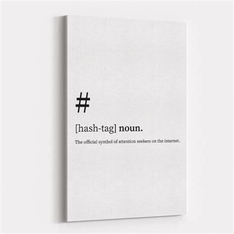 Hashtag Definition Typography Wall Art