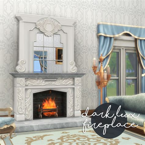 Modern Dark Lux Fireplace for Sims 4