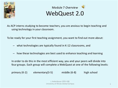 Webquest 20 And The Inquiry Approach To Learning