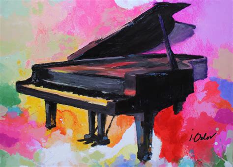 Colorful Piano Contemporary Piano Canvas Art Print Extra Large Piano