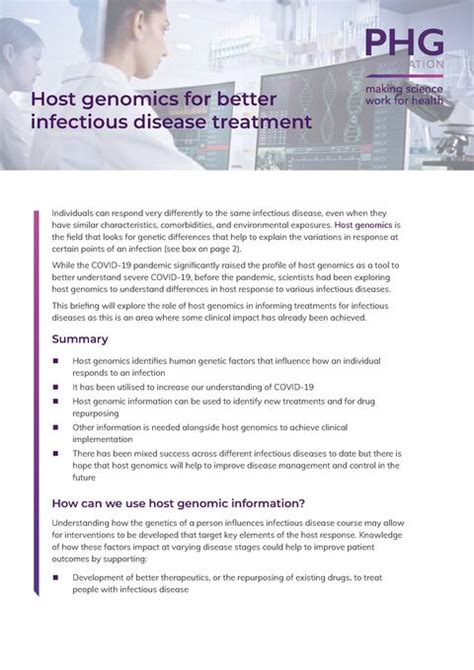 Host Genomics And Infectious Disease Phg Foundation