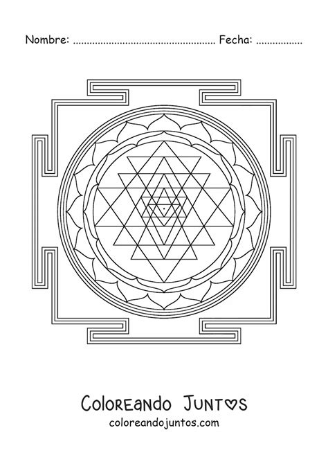 Mandala De Sri Yantra Coloreando Juntos