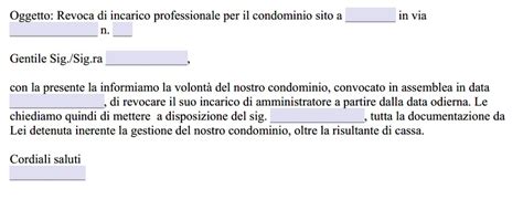 Fac Simile Lettera Revoca Amministratore Di Condominio Word E Pdf