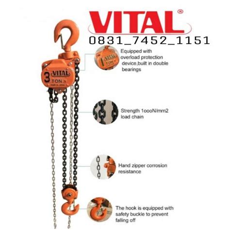 Promo Chain Block Vital Katrol Chain Hoist Ton X Meter Takel Vp