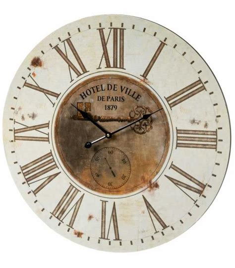 Horloge Murale Ronde Bois et Métal Noir 60cm Wadiga