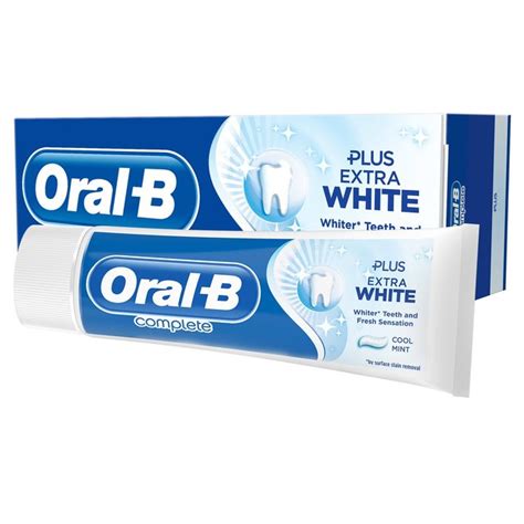 Oral B Complete Plus Extra White Cool Mint Toothpaste 75ml British