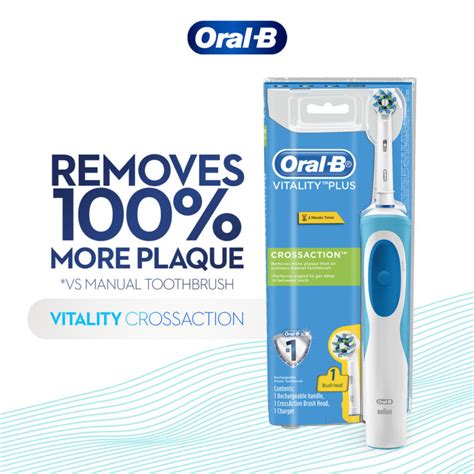 Oral B Vitality Plus Crossaction Electric Toothbrush Powered By Braun