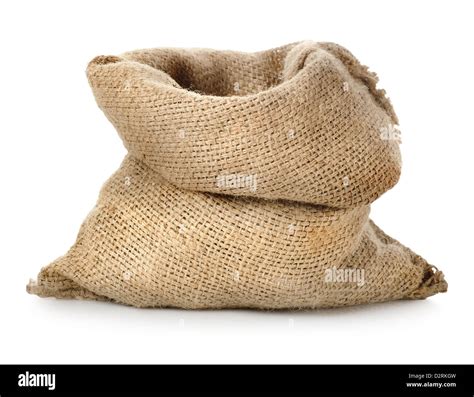 Empty Burlap Sack Isolated On A White Background Stock Photo Alamy