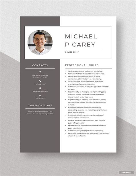 Police Chief Resume in Pages, Word - Download | Template.net