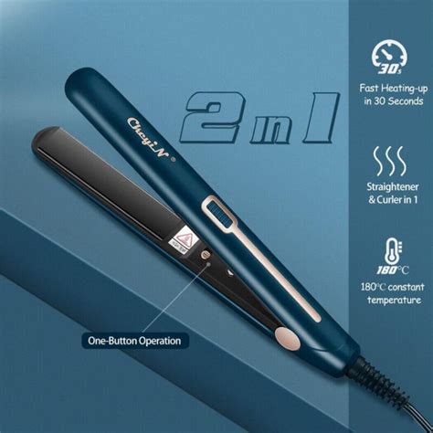 CkeyiN Mini Hair Flat Iron 2 In 1 Hair Straightener And Curler Portable