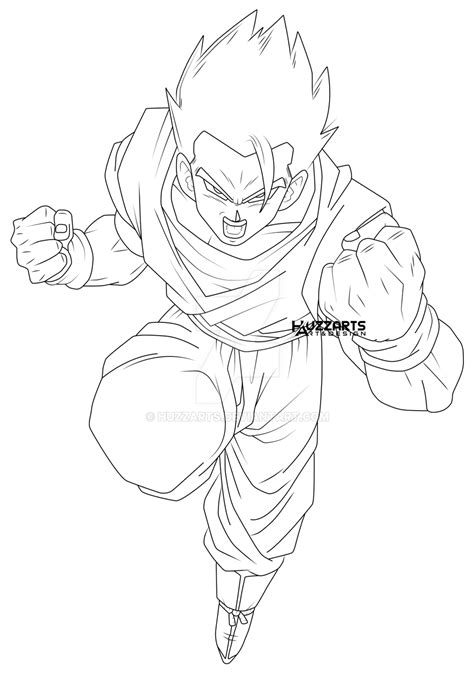 Son Gohan Lineart By Huzzarts On Deviantart