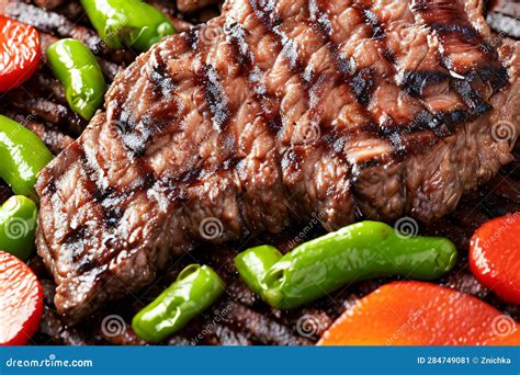 Grilling Steak Over An Open Flame For A Smoky Flavor Watching The