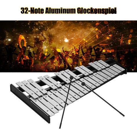 32 Note Xylophone Educational Glockenspiel Wooden Base Solid Aluminum