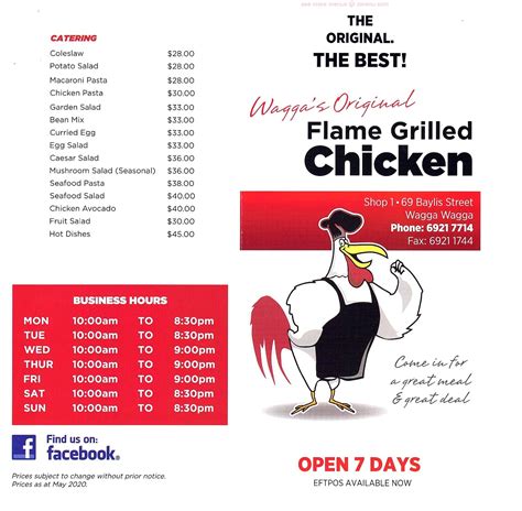 Online Menu Of Original Flame Grill Chicken Restaurant Wagga Wagga New South Wales 2650 Zmenu