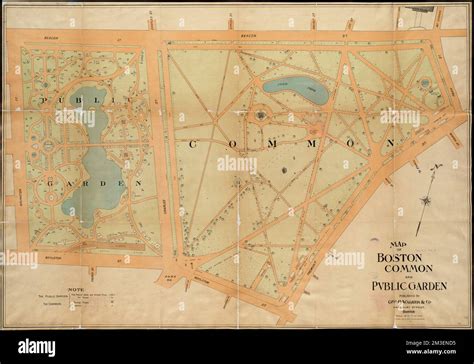 Map of Boston Common and Public Garden , Boston Common Boston, Mass ...