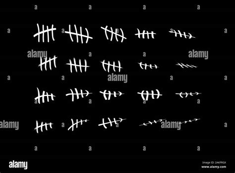 Tally Marks On The Wall Isolated Counting Characters Vector