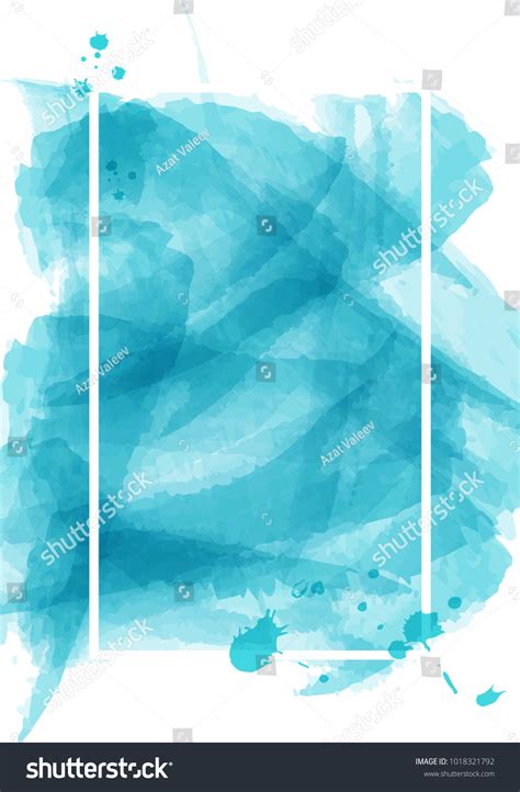 Blue Watercolor Abstract Blank Poster Template Stock Vector (Royalty ...