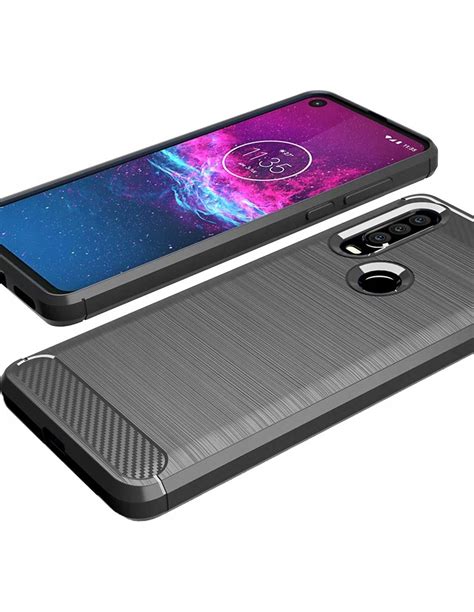 Etui Pancerne Carbon Case Motorola One Action Czarny Pskomskleppl