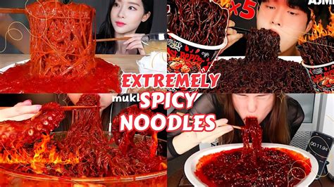 Extremely Spicy Noodles Vs Mukbangers Youtube