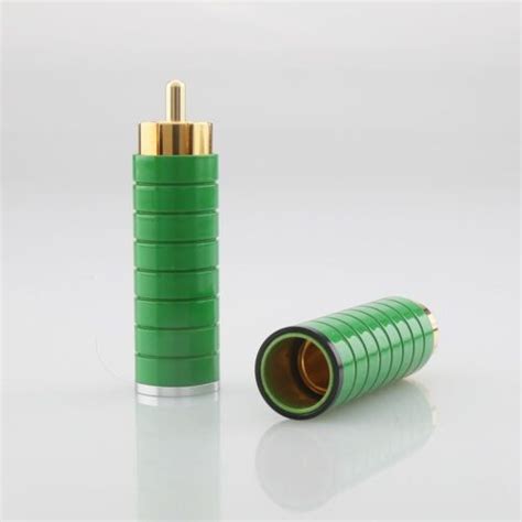 4pcs Green Gold Plated Rca Male Plug Connector Hifi Audio Rca Cable Diy Ebay