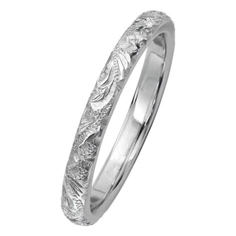 2 5mm Platinum Engraved Patterned Wedding Ring Platinum Wedding Rings