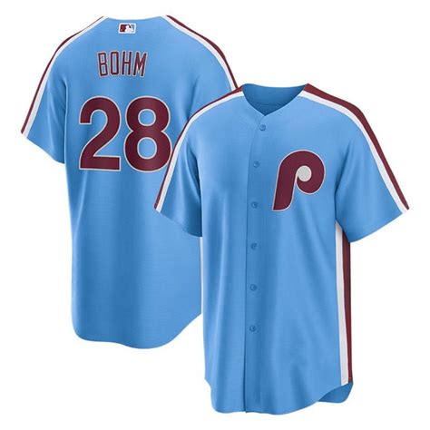 Philadelphiaphillies 28 Bohm Fans Apparel Baseball Jersey Home Shirt