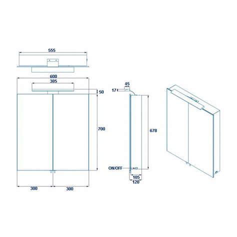 Croydex Hang N Lock Sudbury Mm Double Door Illuminated Mirror Cabinet