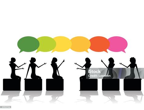 Silhouette Vector Illustration Of Business Meeting Concept Business ...