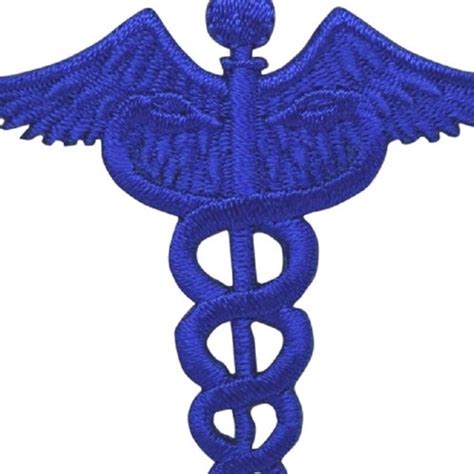 Caduceus Symbol Embroidered Patch Medicine Symbol Iron On Etsy