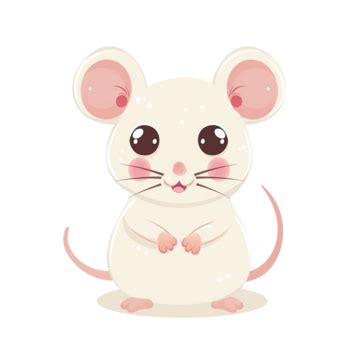 Flat Color Style Cartoon White Mouse White Mouse Lab Png Transparent