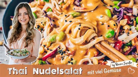 Der Beste Thai Nudelsalat Mit Erdnuss Dressing Einfach Vegan Lecker