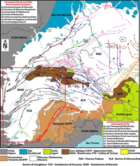 1 -Mappa strutturale della Pianura Padana occidentale e del BTP basata ...