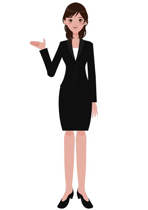 可愛いイラスト無料｜女性 スーツ Ol ポーズ 全身 − Free Illustration Female Suit Office Lady