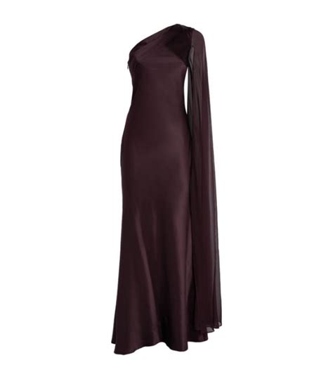 Womens Roland Mouret Brown Silk Asymmetric Gown Harrods US