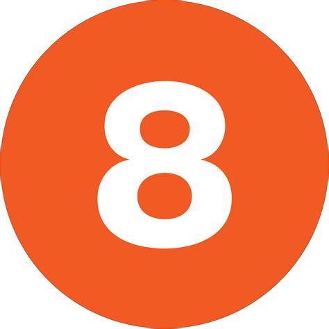 1 Circle 8 Orange Number Labels 500roll