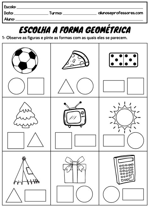 Atividades sobre Formas Geométricas Alunos e Professores