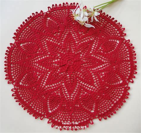 Pink Rose Crochet Radiant Star