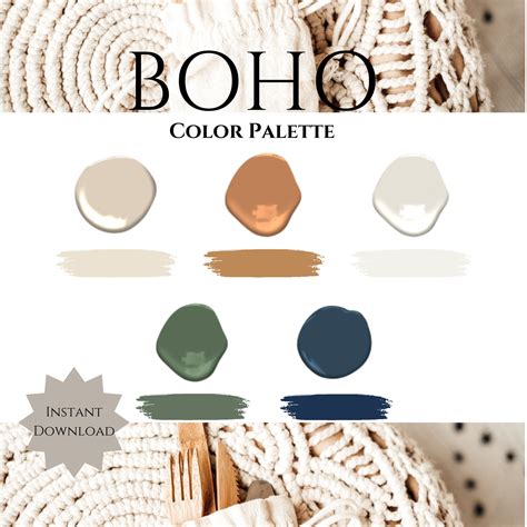 Boho Paint Color Palette Paint Scheme Earthy Sherwin Williams Warm