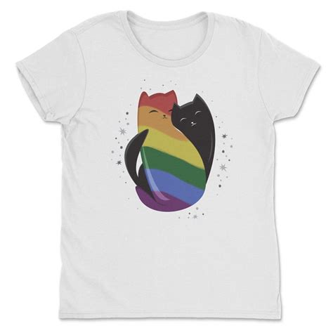Rainbow Gay Pride Shirt Rainbow Flag Pride Tee Space Moon Cat Gay Pride Gift Walmart