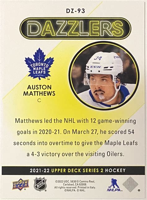 Auston Matthews Upper Deck Series Hockey Toronto Maple Leafs