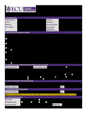 Fillable Online Request For Ffcra Leave Form Ecu News Services Fax