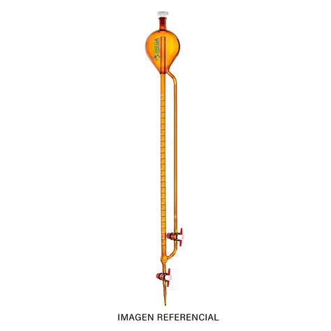 Bureta de 25 ml con depósito de 250 ml y llave aguja PTFE POBEL