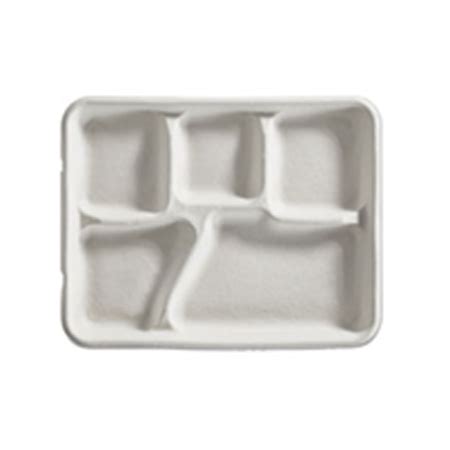 Compostable School Lunch Trays Rigid Fiber Food Trays 5 Compartment ...