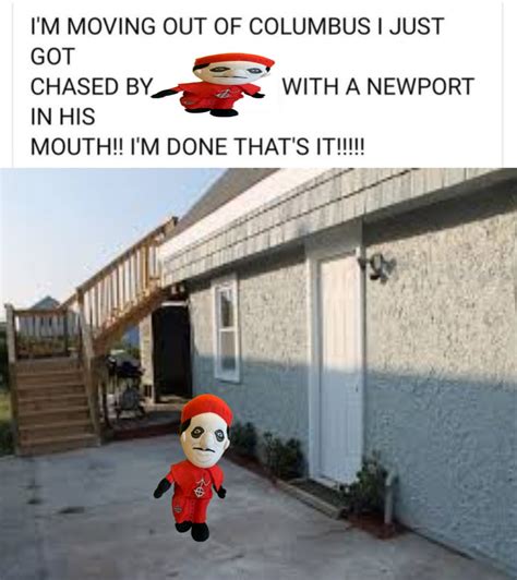 A Cartoon Character Is Standing In Front Of A House With The Caption I