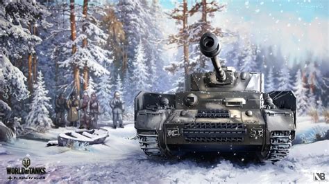 Zima Nikita Bolyakov World Of Tanks Śnieg Pz Kpfw Iv Ausf H Czołg