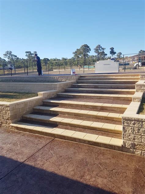 Concrete And Travertine Pool Surround Central Coast Pool Surrounds