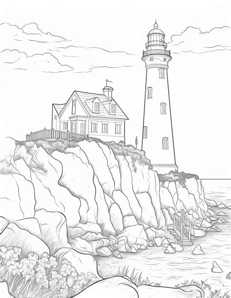 Welcome To Our Collection Of Printable Lighthouse Scene Coloring